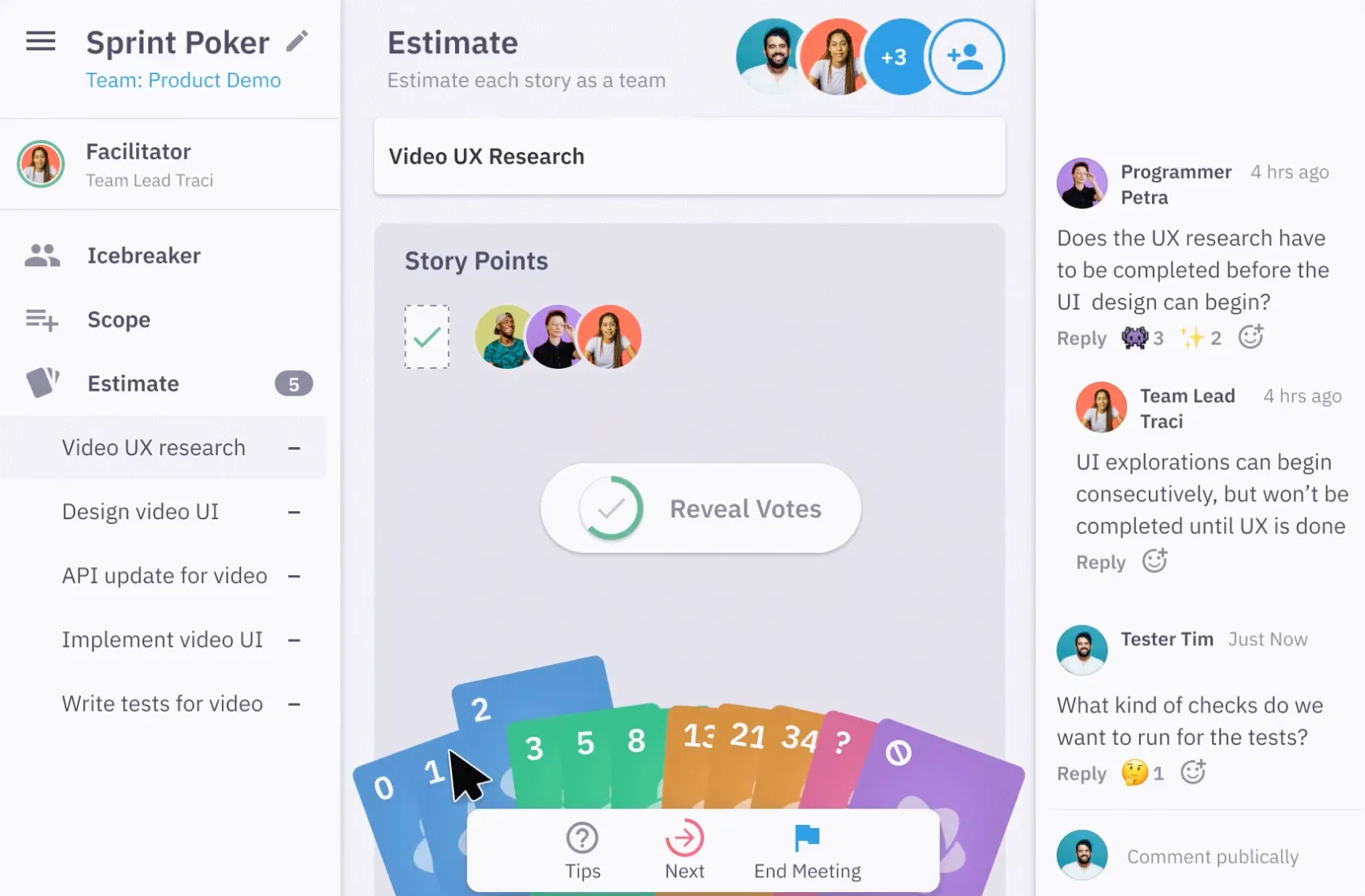 Parabol Sprint Poker session