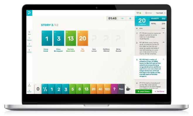 PlanningPoker.com session view