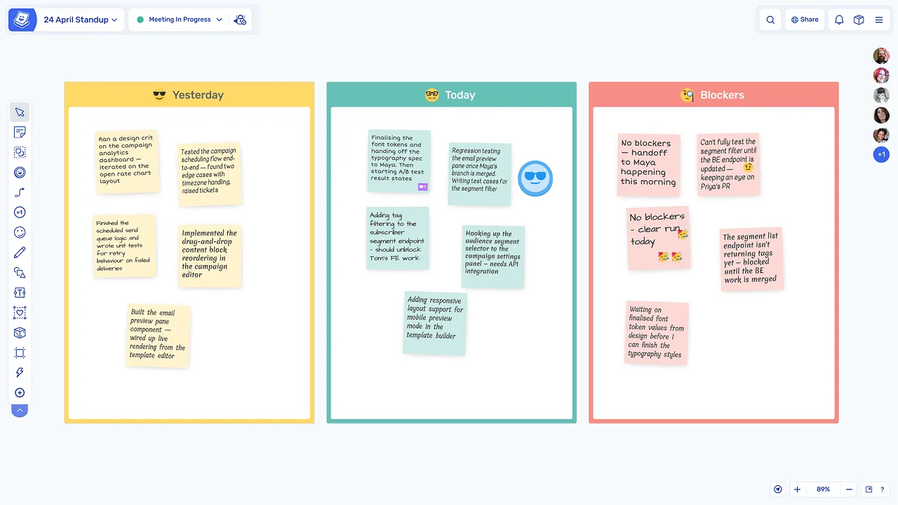 Use a standup template